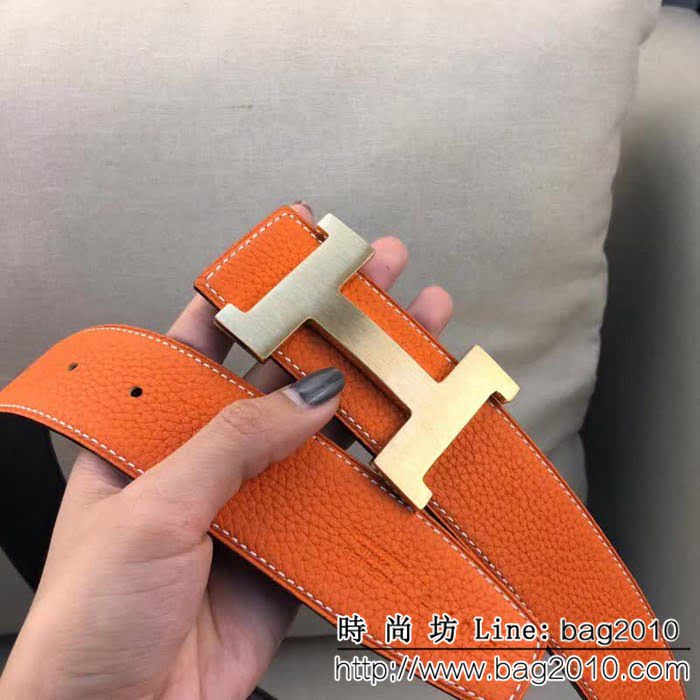 愛馬仕HERMES 專櫃原單 進口TOGO原版皮荔枝紋 高端男士皮帶 HHG1174